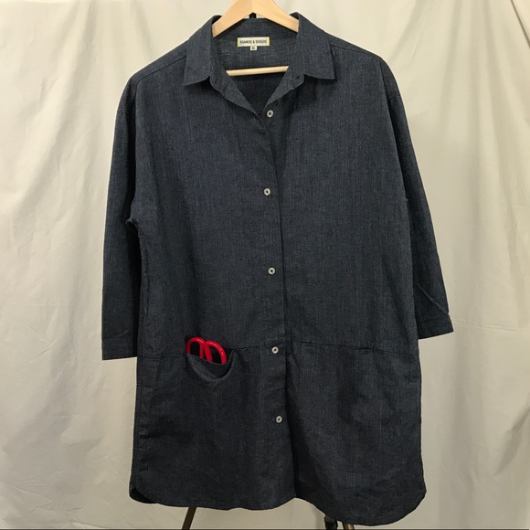 Lenin blend XL button up tunic - Picture 7 of 8